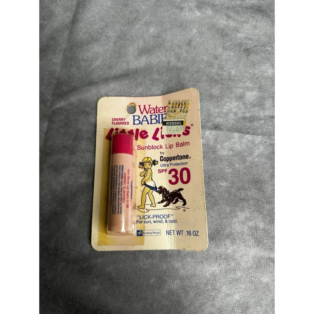 Vintage water‎ babies little licks sunblock lip balm cherry Coppertone 1990 new